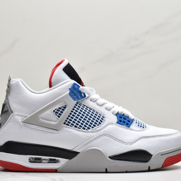 Jordan Air Jordan 4 Retro Red and Blue Mid-cut Retro Casual Sports Basketbal - Picture 8 of 8